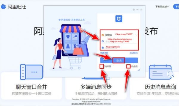 Thực hiện đăng nhập v&agrave;o phần mềm chat