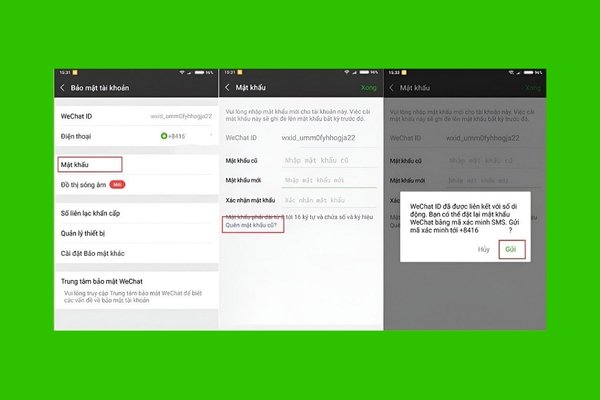 Nhập ID Wechat