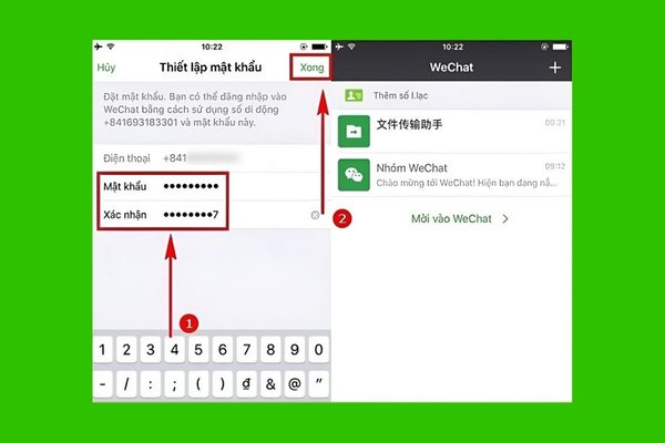 Chọn “Xong” để hoàn tất cách lấy lại mật khẩu Wechat