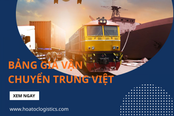 Bảng giá vận chuyển Trung Việt