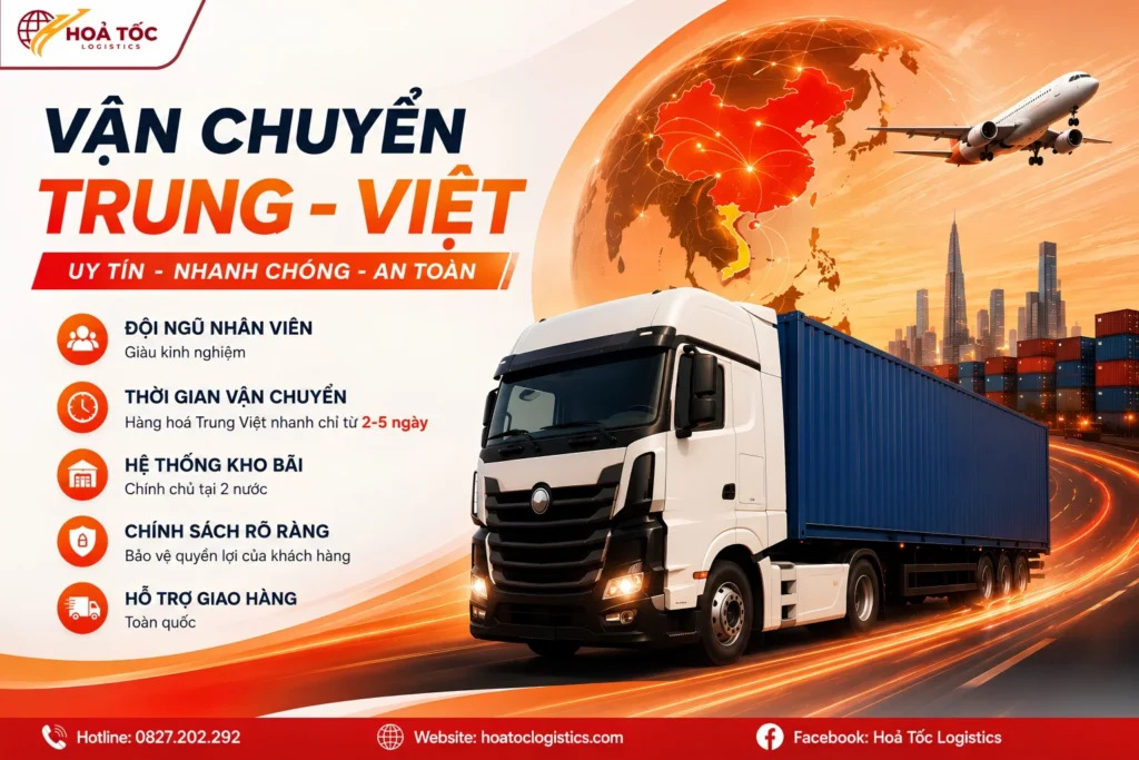 Hoả Tốc Logistics - Đơn vị vận chuyển hàng Trung Việt uy tín