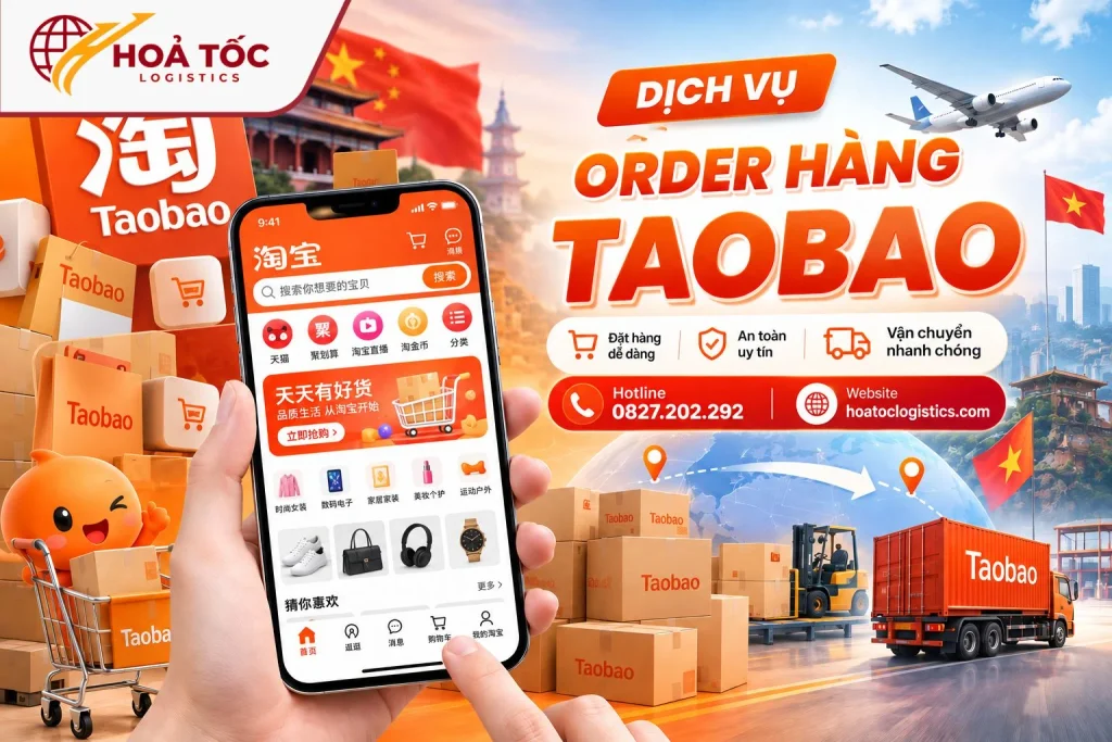 Dịch vụ order Taobao giá rẻ tại Hoả Tốc Logistics