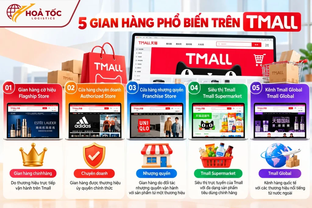 Năm mô hình gian hàng chính trên Tmall